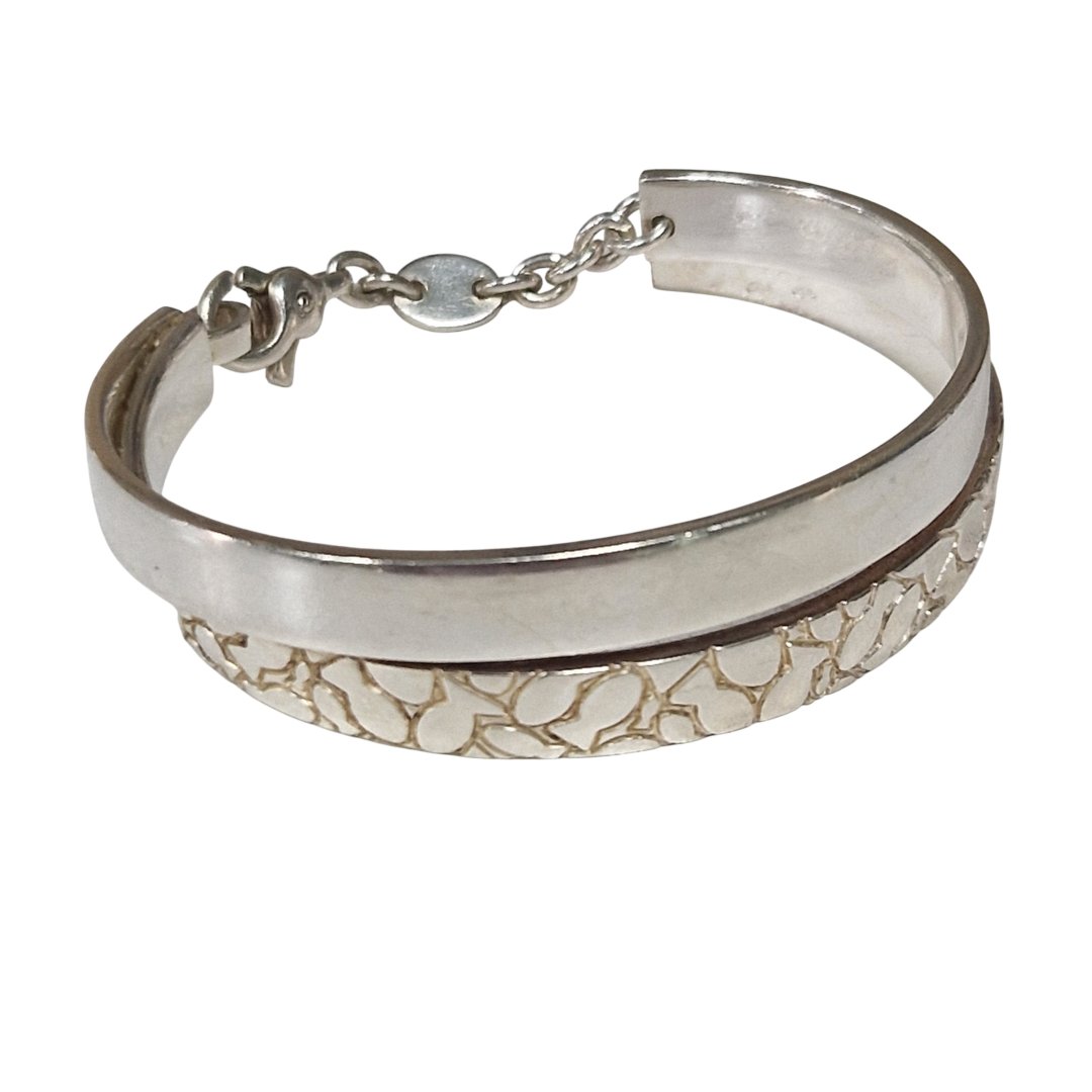 Bracelet jonc double avec chaine de securite