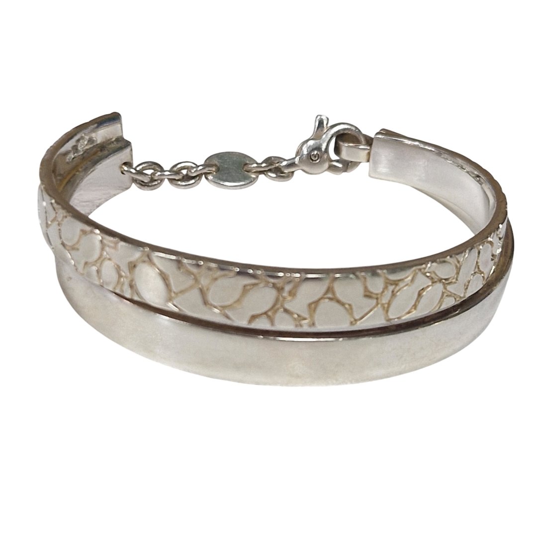 Bracelet jonc double avec chaine de securite