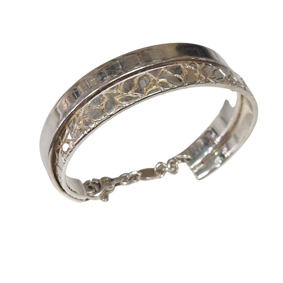 Bracelet jonc double avec chaine de securite