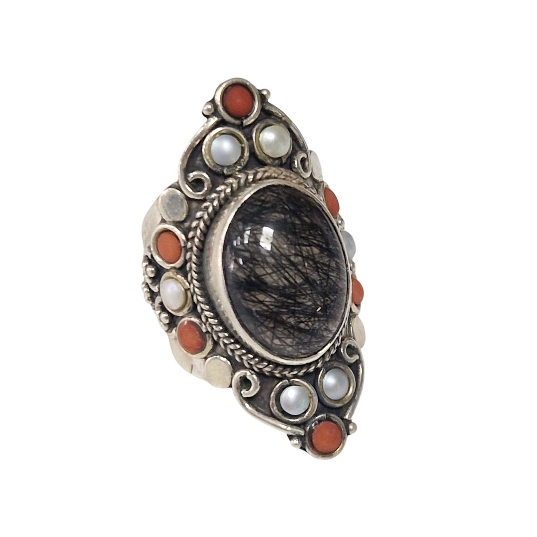 Bague losange pierre multicolor