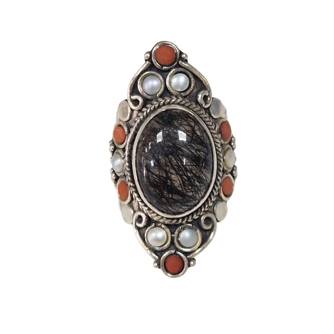 Bague losange pierre multicolor