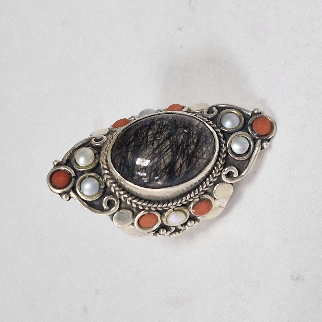 Bague losange pierre multicolor