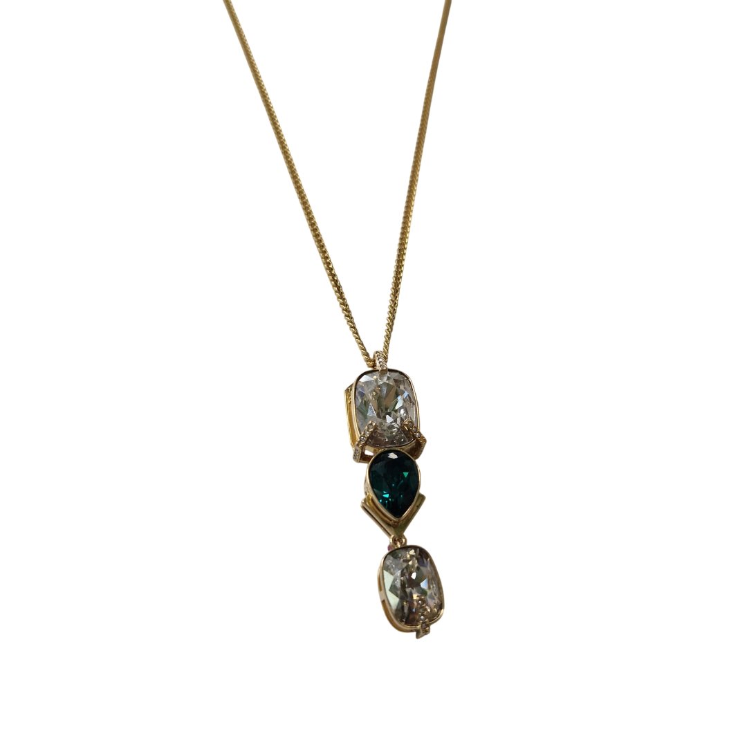 Collier pendentif cristal 3 pierres