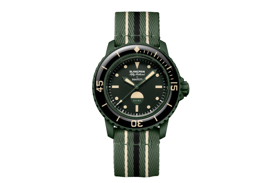 Montre automatique scuba fifty fathoms green abyss so35g100 43,2mm