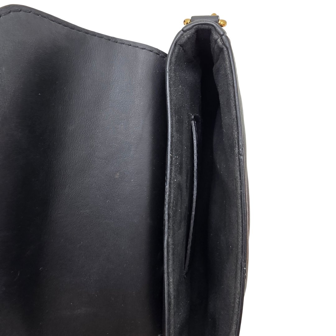 Sac new wave multi pochette cuir matelasse noir avec bandouliere