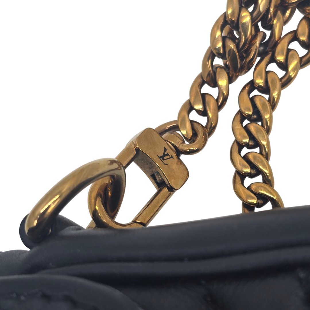 Sac new wave multi pochette cuir matelasse noir avec bandouliere