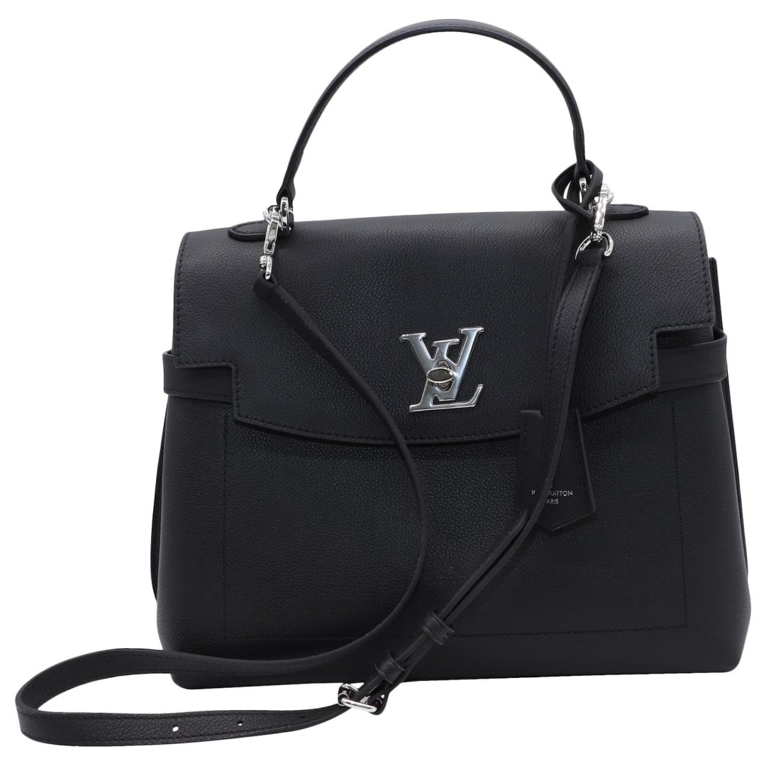 Sac mylockme cuir graine noir avec bandouliere