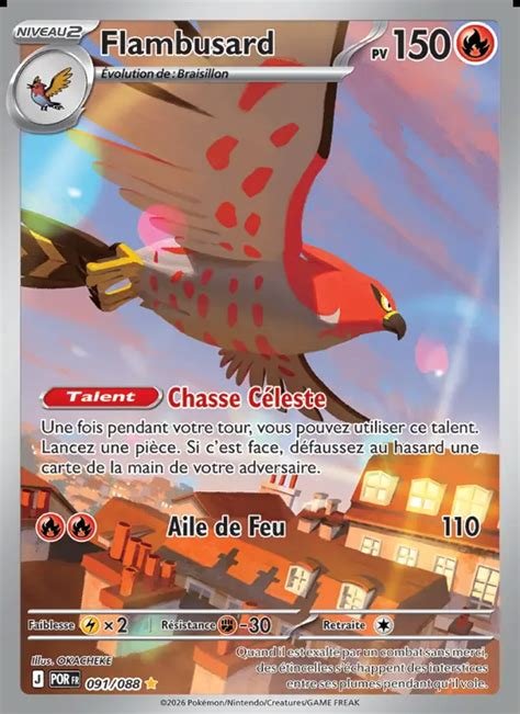 Carte pokemon flambusard por 091/088