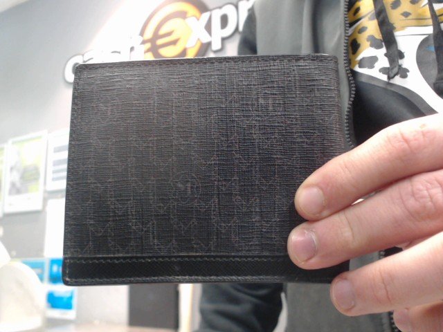 Portefeuille signature 8cc cuir noir