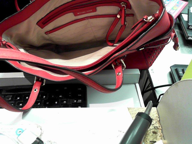 Sac a main tote bag drawstring cuir rouge