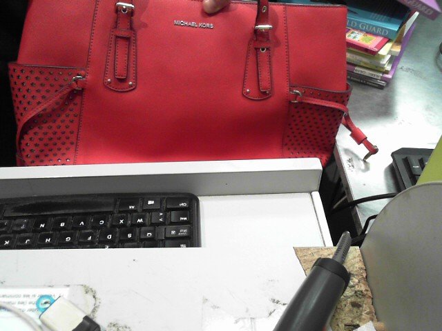 Sac a main tote bag drawstring cuir rouge