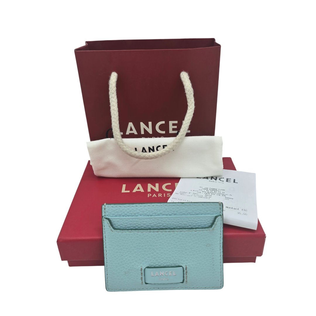 Porte cartes ninon cuir menthe/emeraude