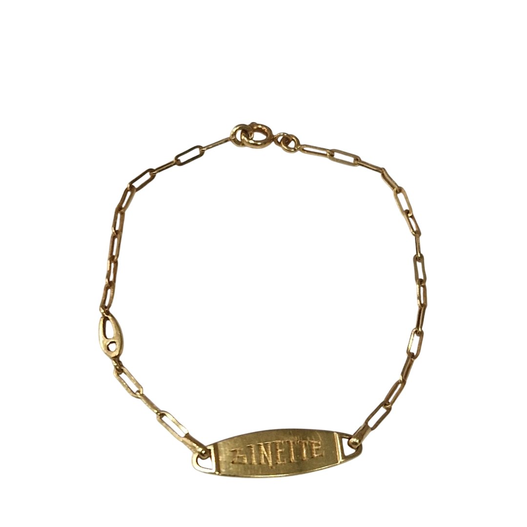 Bracelet or jaune gourmette ginette