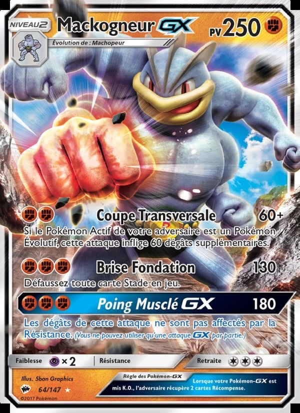 Carte pokemon mackogneur gx bus 64/147