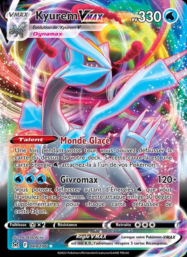 Carte pokemon kyurem vmax lor 049/196 holo