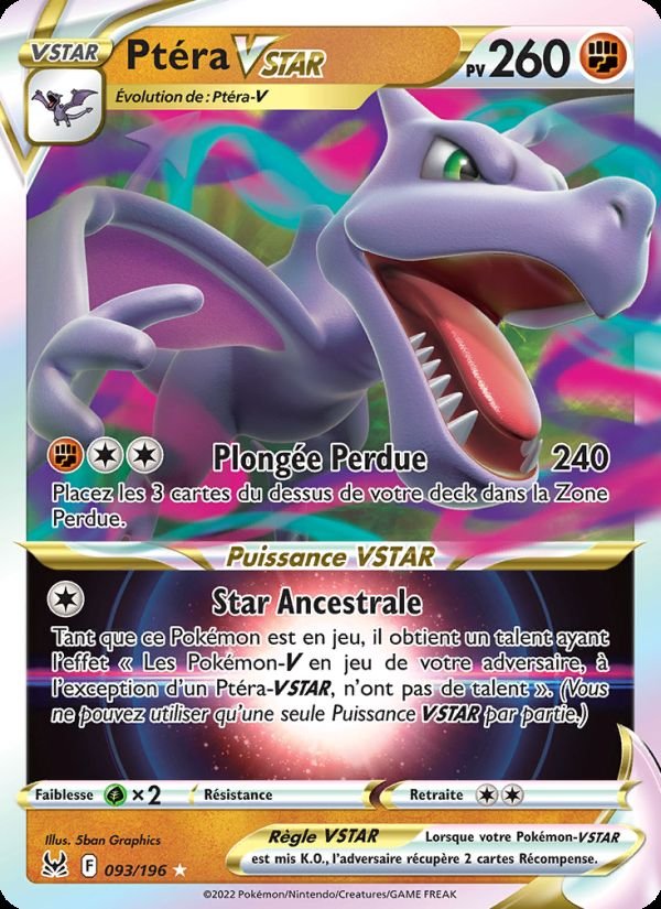 Carte pokemon ptera vstar lor 093/196 holo