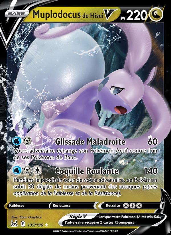 Carte pokemon muplodocus de hisui v lor 135/196 holo