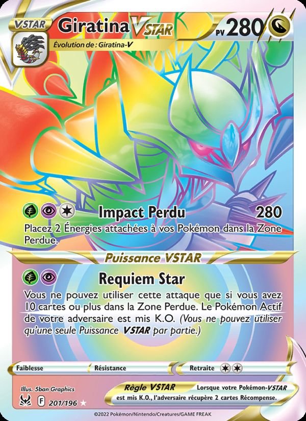 Carte pokemon giratina vstar lor 201/196 holo