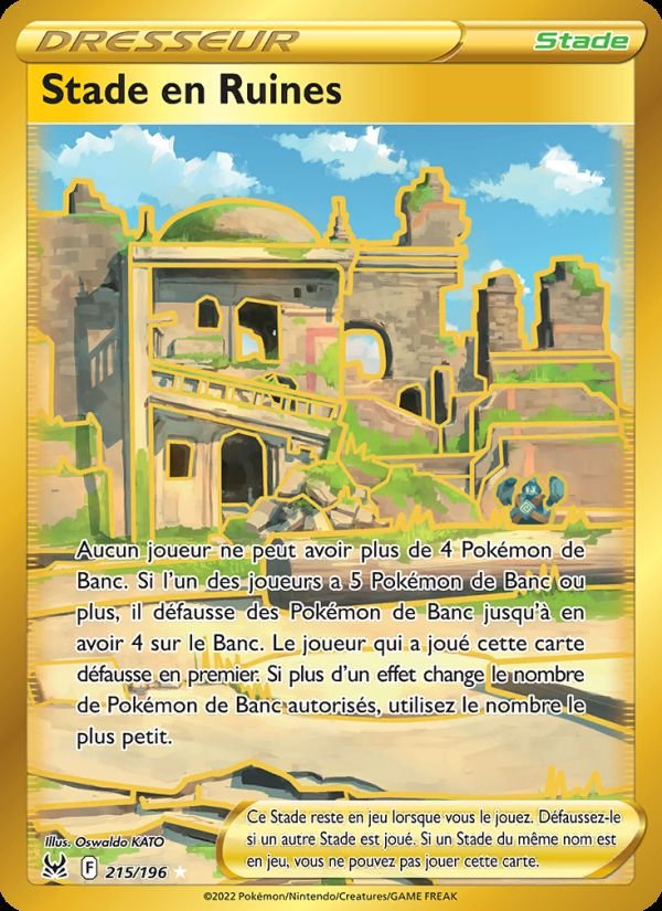 Carte pokemon stade en ruines lor 215/196 holo