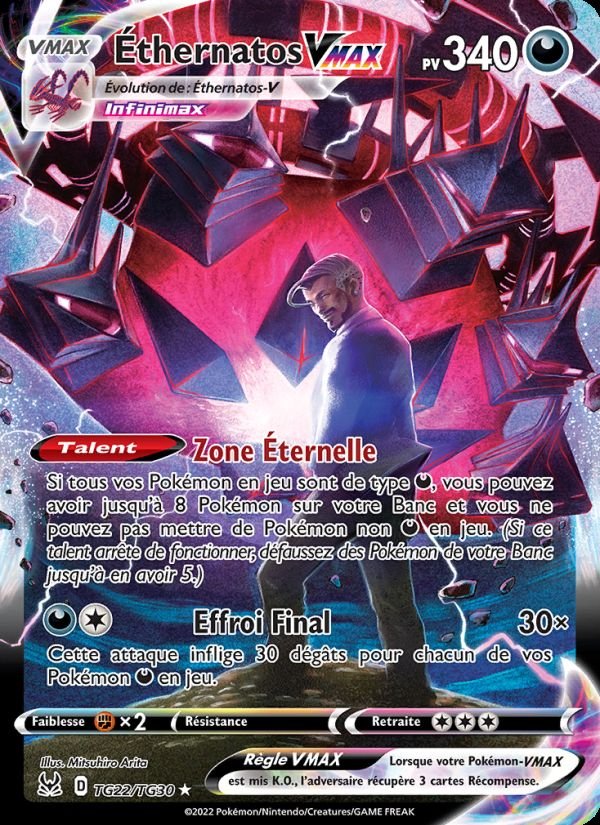 Carte pokemon ethernatos vmax lor tg22/196 holo