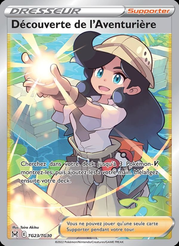 Carte pokemon decouverte de l'aventuriere lor tg23/196 holo