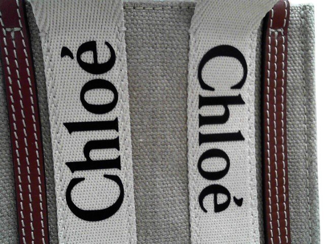 Mini sac cabas woody toile de lin blanc/marron avec bandouliere