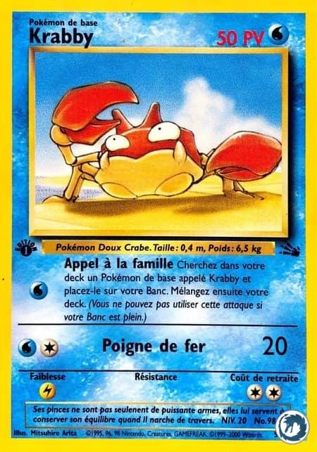 Carte pokemon krabby fo 51/62 normal