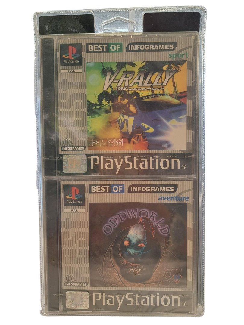 Jeux plastation 1 pack v-rally+oddworld blister