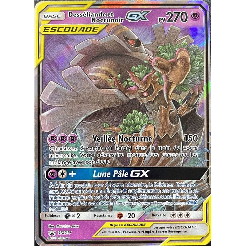 Carte pokemon desseliande et noctunoir gx sm 217