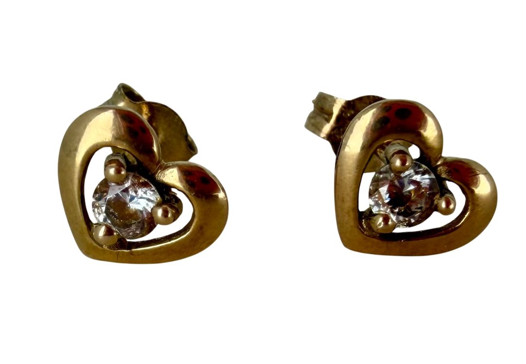 Boucles d'oreilles jaune coeur oxyde zirconiums