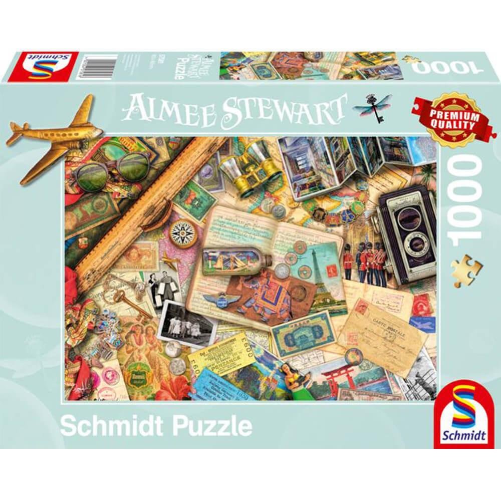 Sur la table -souvenirs de voyage - puzzle 1000 pieces