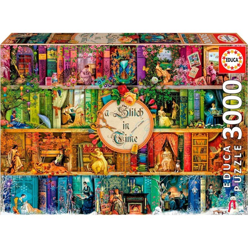Puzzle 3000 pc les saisons de la lecture et de la broderie