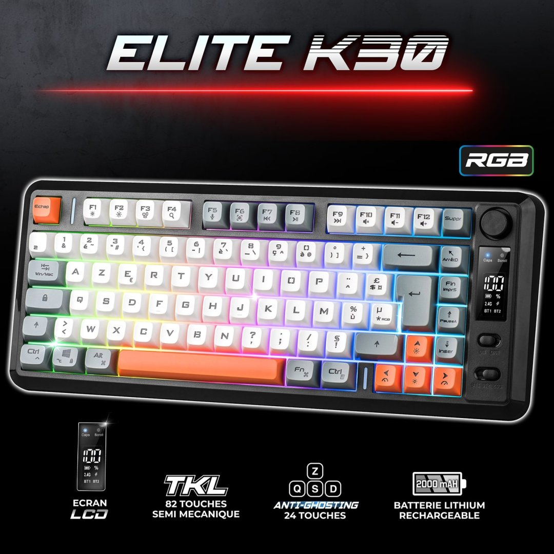 Clavier rechargeable cla-ek30rf