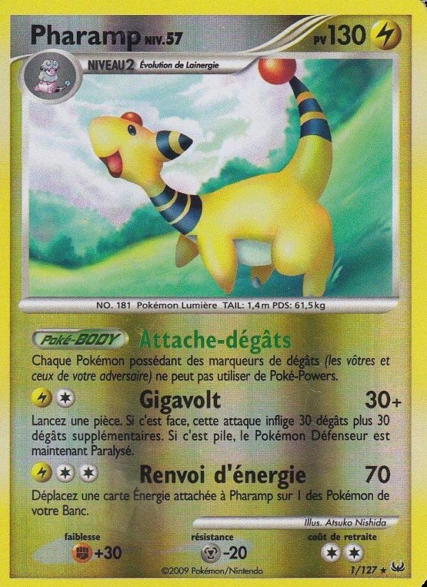 Carte pokemon pharamp pl 1/127 reverse