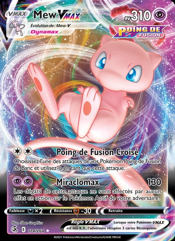 Carte pokemon mew vmax fst 114/264 holo