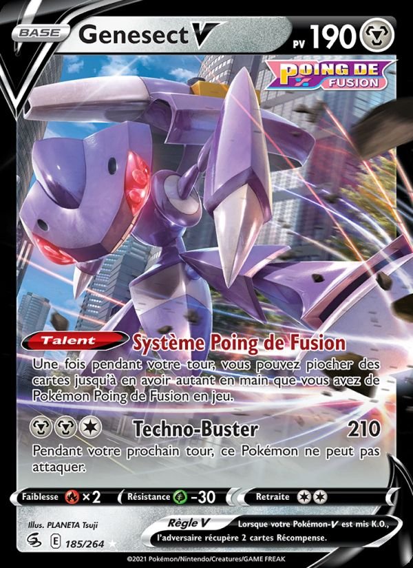Carte pokemon genesect v fst 185/264 holo