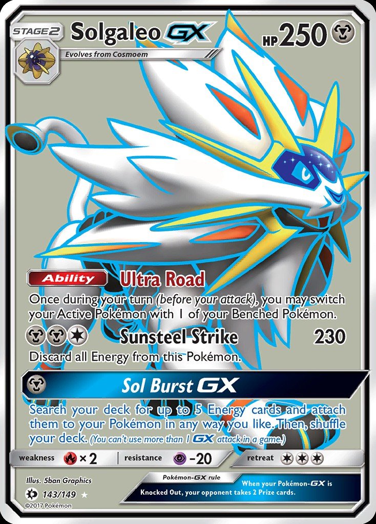 Carte pokemon solgaleo gx sum 143