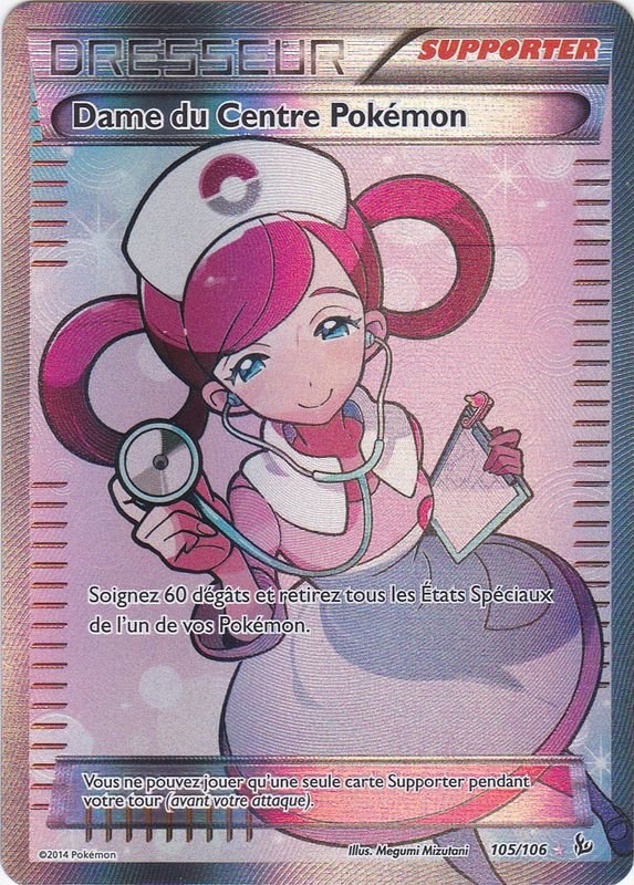 Carte pokemon dame du centre pokemon flf 105