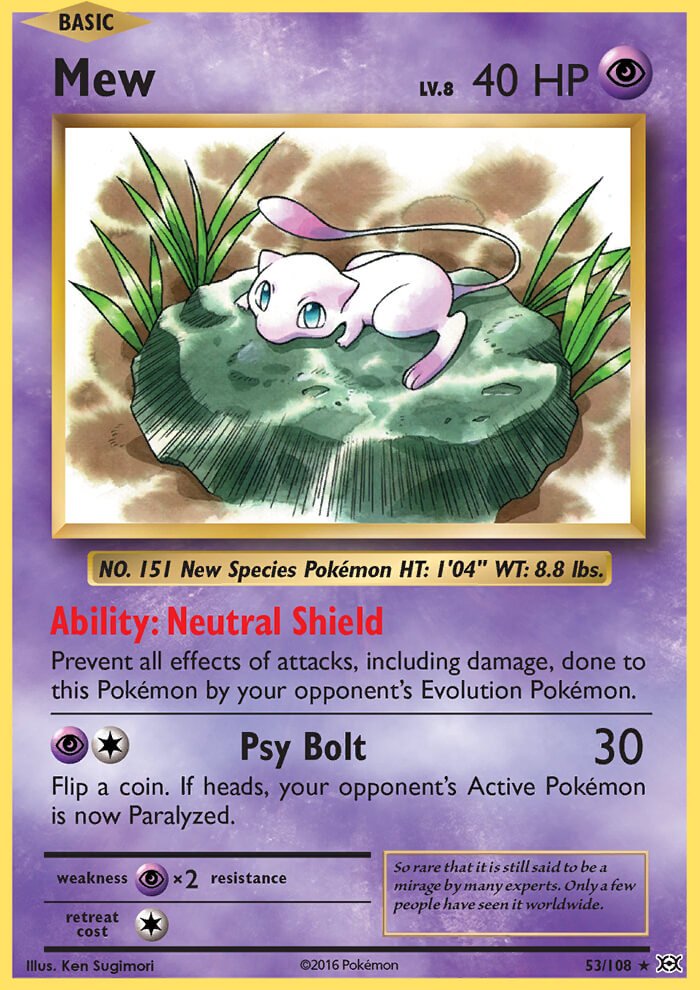 Carte pokemon mew evo 53