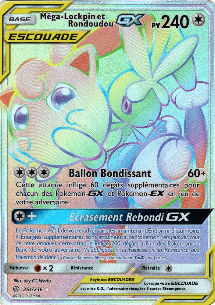 Carte pokemon mega lockpin et rondoudou gx cec 261