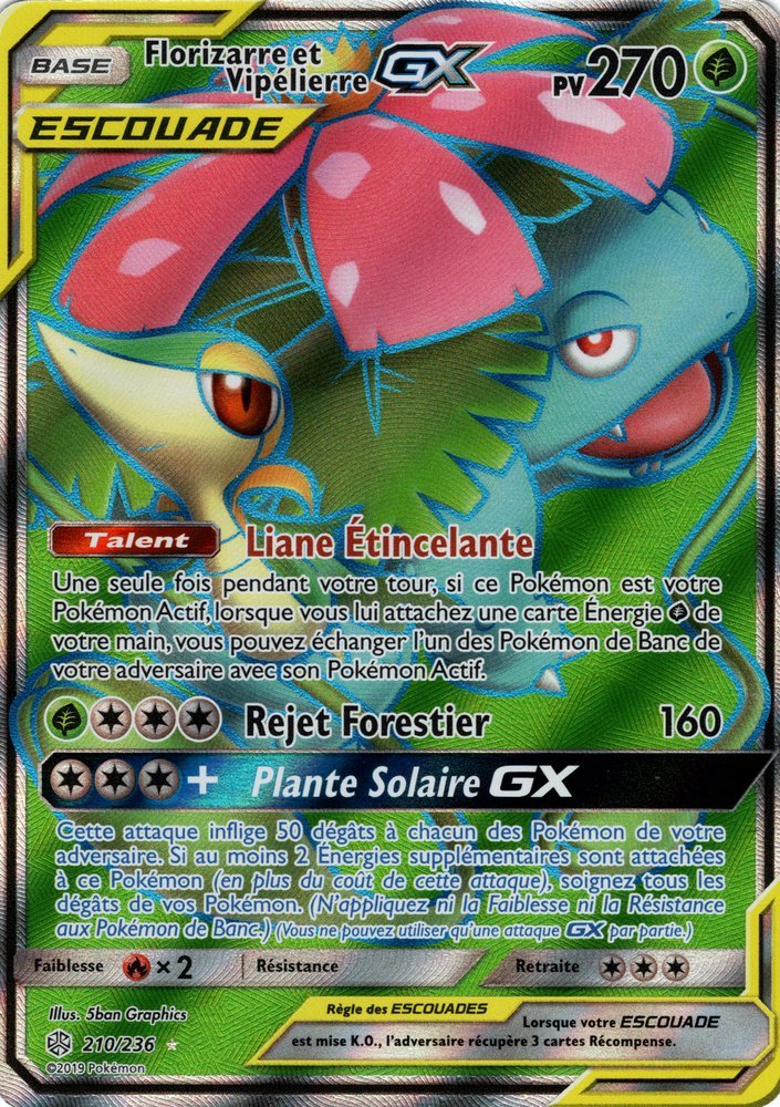 Carte pokemon florizarre et vipelierre gx cec 210