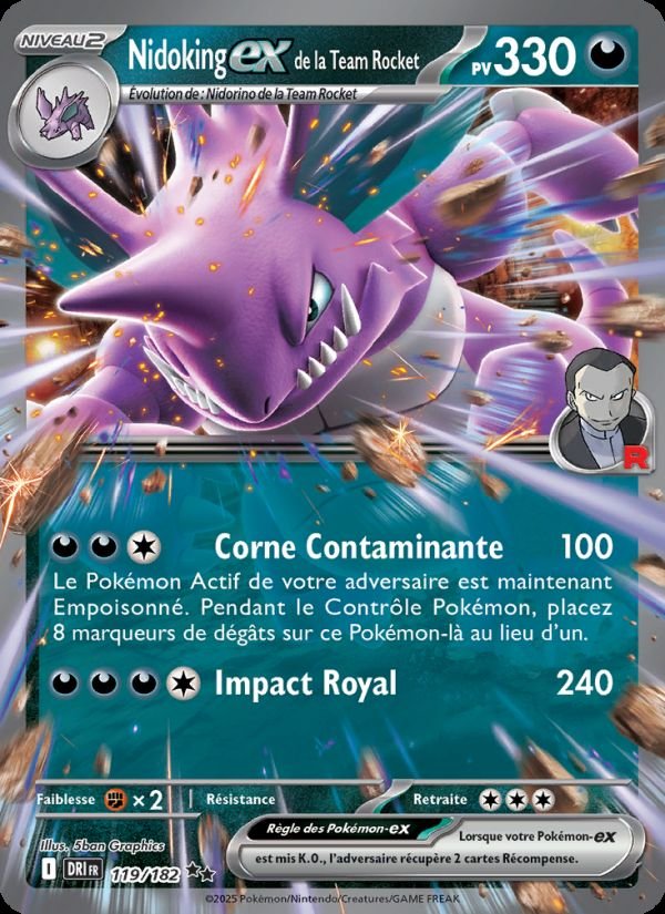 Carte pokemon nidoking-ex de la team rocket dri 119/182 normal