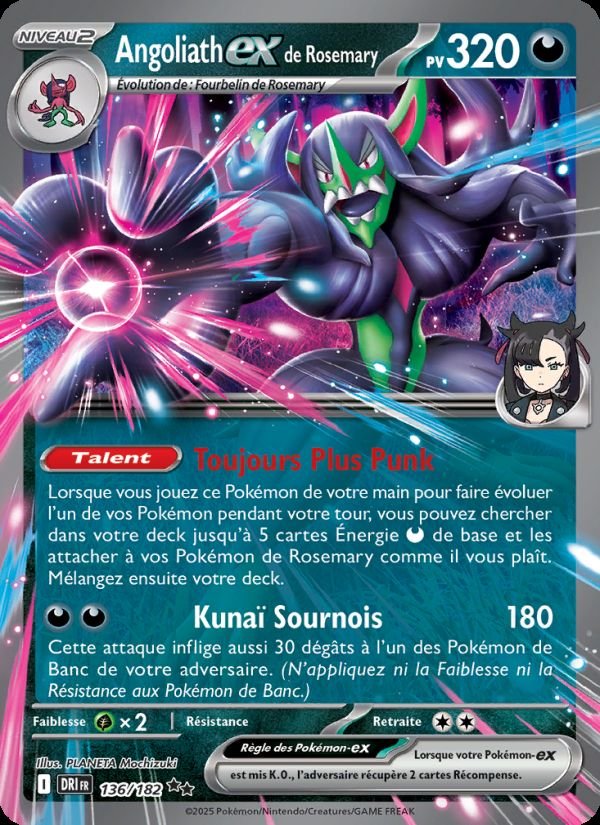 Carte pokemon angoliath-ex de rosemary dri 136/182 normal