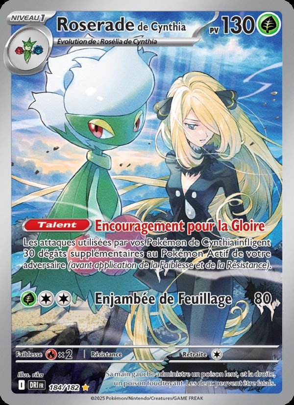 Carte pokemon roserade de cynthia dri 184/182 normal