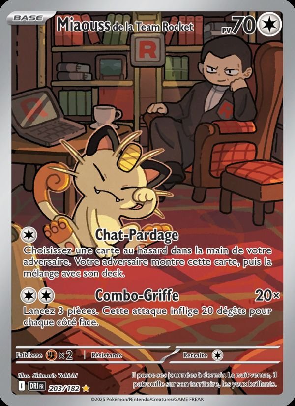Carte pokemon miaouss de la team rocket dri 203/182 normal