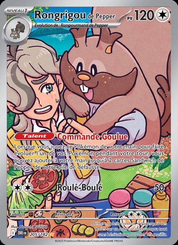 Carte pokemon rongrigou de pepper dri 205/182 normal