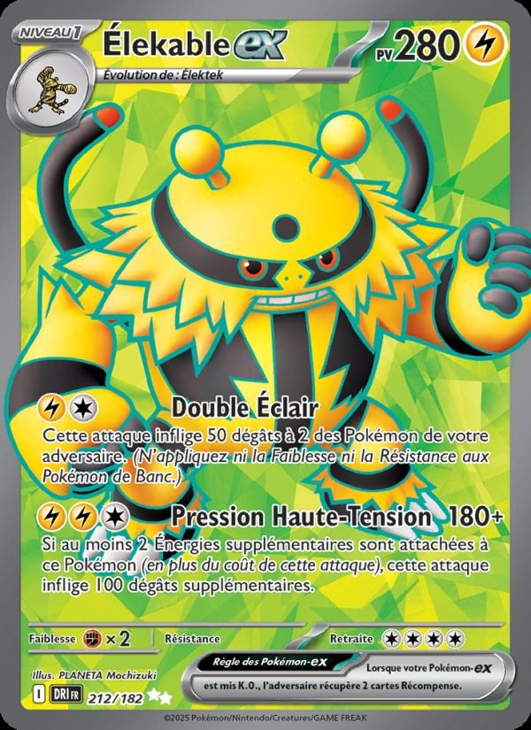 Carte pokemon elekable-ex dri 212/182 normal