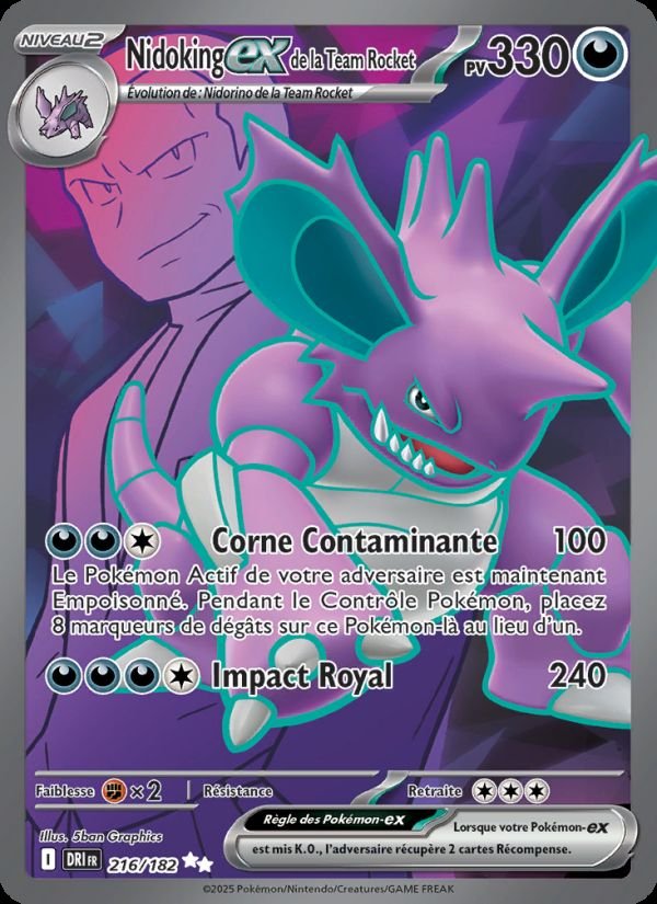 Carte pokemon nidoking-ex de la team rocket dri 216/182 normal