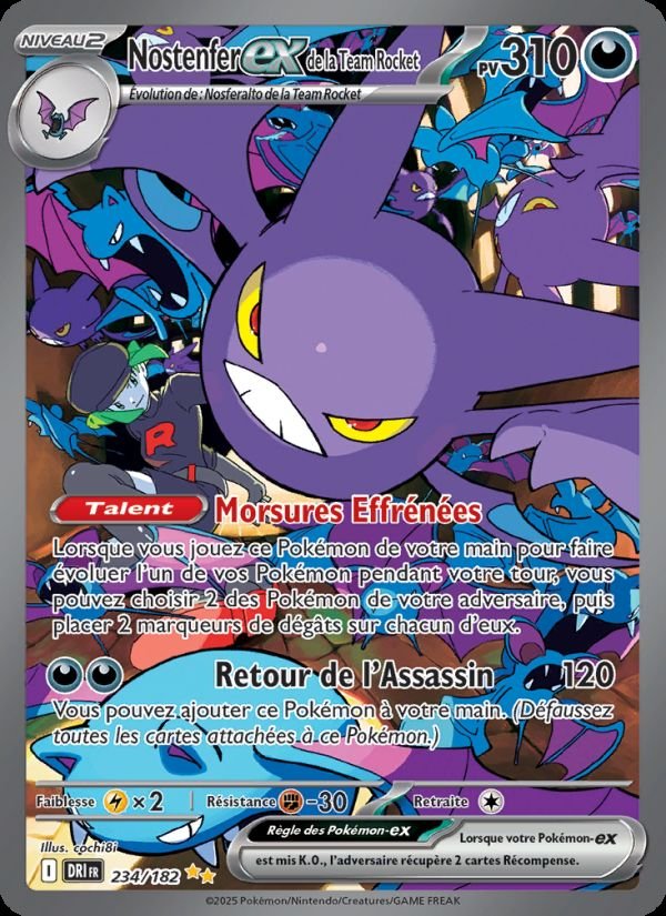 Carte pokemon nostenfer-ex de la team rocket dri 234/182 normal