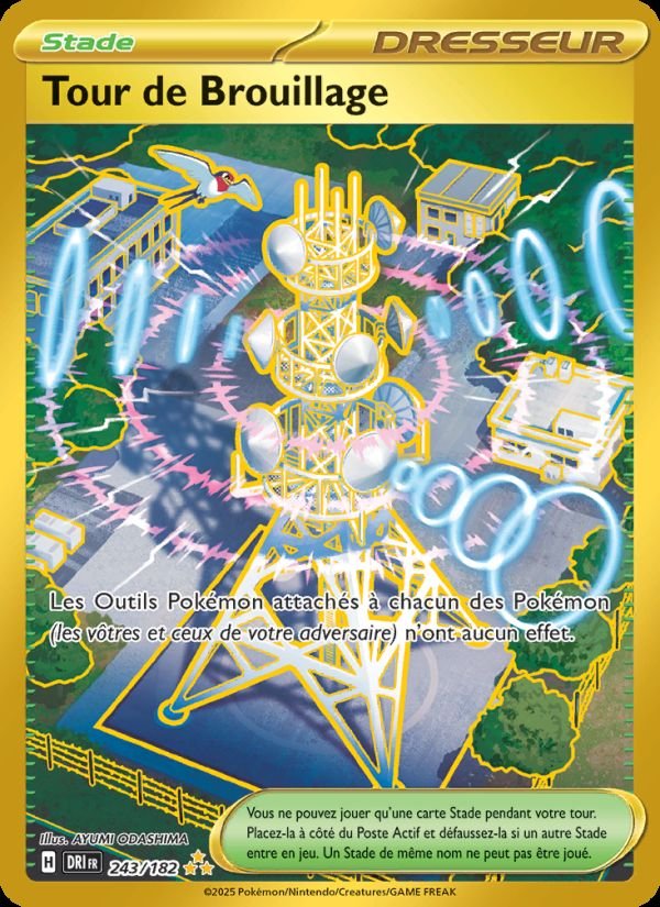 Carte pokemon tour de brouillage dri 243/182 normal
